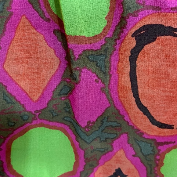 Nanette Lepore Orange Print Silk Blouse - Picture 4 of 8